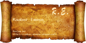 Raaber Emese névjegykártya